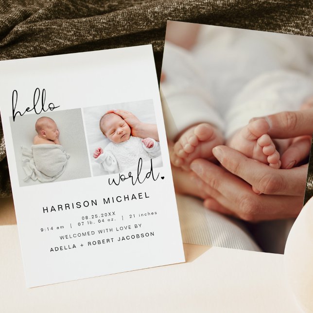 ADELLA Minimalist Newborn Photo Announcement (Creator Uploaded)