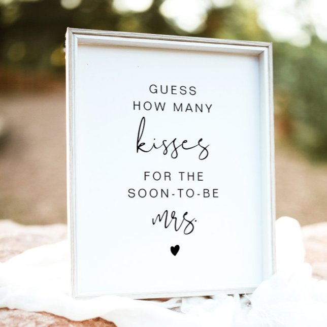 ADELLA Modern Guess How Many Kisses Bridal Sign (Creator Uploaded)