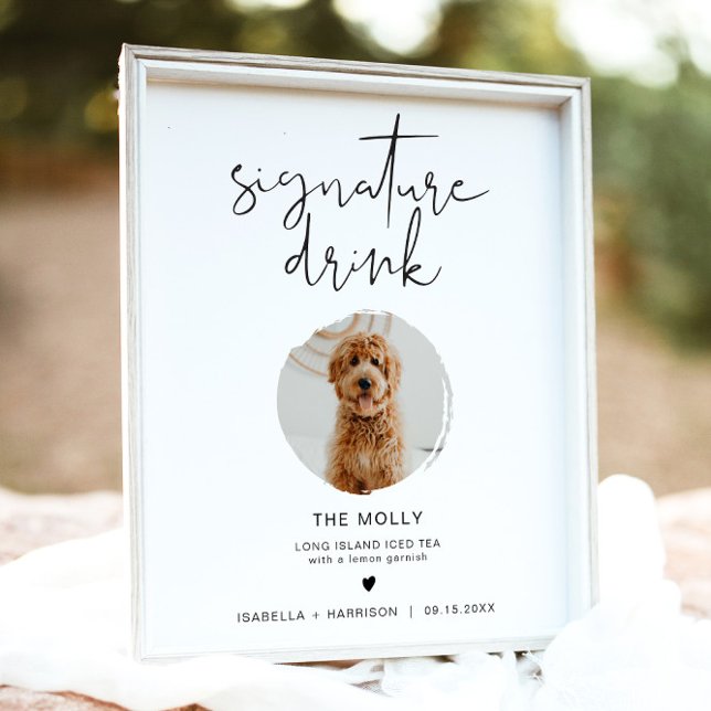 ADELLA Modern Minimal 1 Photo Pet Signature Drink Poster (Creator Uploaded)