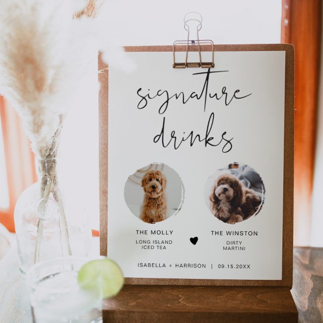 ADELLA Modern Minimal 2 Photo Pet Signature Drink Poster (Creator Uploaded)
