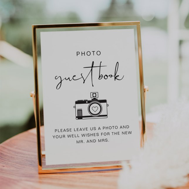 ADELLA Modern Minimal Photo Guest Book Sign Invitation (Creator Uploaded)