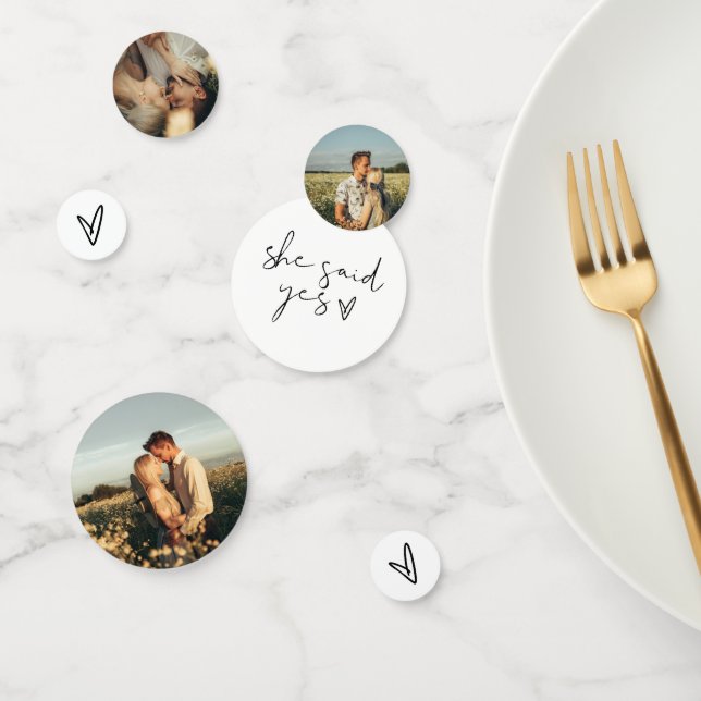 ADELLA Modern Minimal She Said Yes Bridal Shower Confetti (Group)