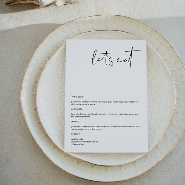 ADELLA- Modern Minimalist 5x7" Let's Eat Menu (Creator Uploaded)