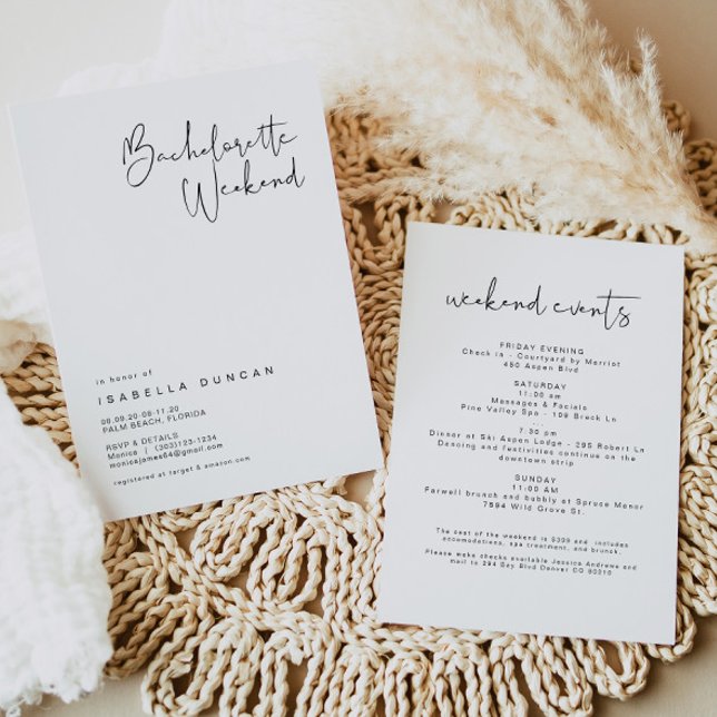 ADELLA- Modern Minimalist Bachelorette Weekend Invitation (Creator Uploaded)