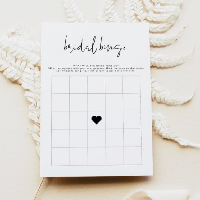 ADELLA Modern Minimalist Bridal Shower Bingo Game  Invitation (Creator Uploaded)