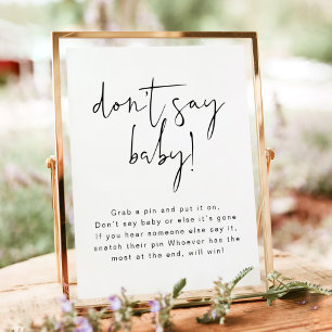 ADELLA Modern Minimalist Don't Say Baby Sign