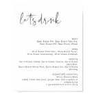 ADELLA Modern Minimalist Let's Drink Bar Menu Sign