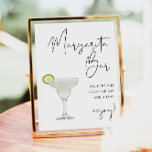 ADELLA Modern Minimalist Margarita Bar Sign<br><div class="desc">This margarita bar sign features a watercolor margarita glass and lime rim,  an edgy handwritten font and a modern minimalist design. Easily change the font colour and background colour to match your event. This is perfect for a wedding,  couple's shower,  bridal shower,  engagement party or any other special event.</div>