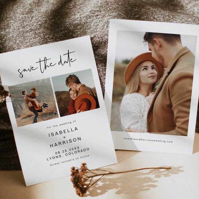 ADELLA Modern Minimalist Photo Save the Date Invit Invitation (Creator Uploaded)