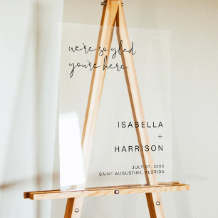 ADELLA Modern Minimalist Simple Wedding Welcome Acrylic Sign