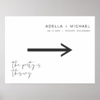 ADELLA Modern Minimalist Wedding Direction Sign