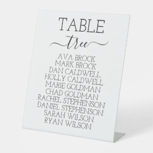 ADELLA Modern Wedding Seating Chart Card Template, Pedestal Sign