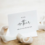 ADELLA To My Mother On My Wedding Day Card<br><div class="desc">This to my mother card features an edgy handwritten font and modern minimalist design. Use this template to edit the fonts,  font colour,  and background colour to match your event needs. This card is perfect for your simple,  minimalist,  and elegant wedding at any time of year.</div>