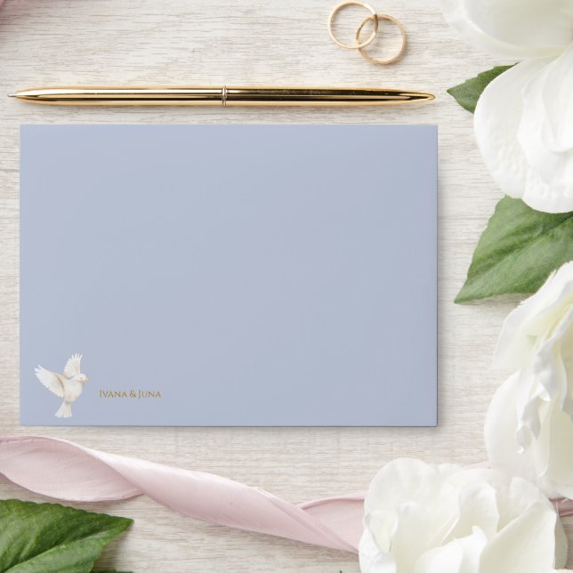 ADELLE Simple Dusk Blue Couple Wedding Envelope (Wedding)