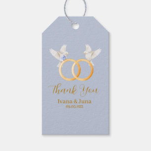 ADELLE Simple Dusk Blue Couple Wedding Gift Tags