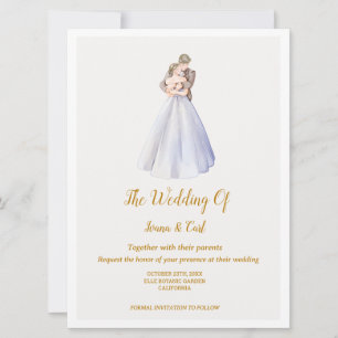 ADELLE Simple Dusk Blue Couple Wedding Invitation