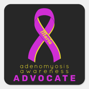 Adenomyosis Advocate Black Square Sticker
