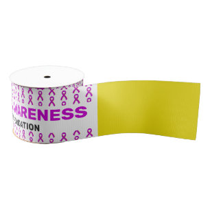 Adenomyosis Awareness Pattern Ribbon Grosgrain Ribbon