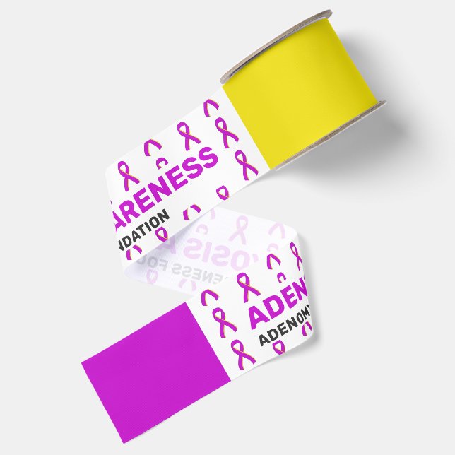 Adenomyosis Awareness Pattern Ribbon Grosgrain Ribbon (Front+Back)