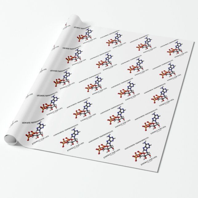 Adenosine Triphosphate (ATP) Energy For Life Wrapping Paper (Unrolled)