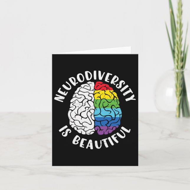 Adhd Autism Awareness Neurodiversity Is Beautiful  Card (Front)