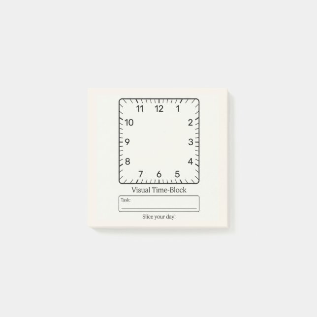 ADHD Autism Visual Time Blocking  Post-it Notes (Front)