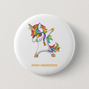 ADHD Awareness ADHD Awarrior Unbreakable 6 Cm Round Badge