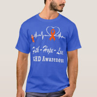 ADHD Awareness Faith Hope Orange Ribbon Support Ch