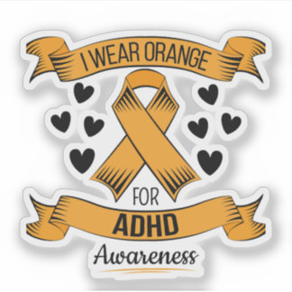 Adhd Awareness for Mental Health Awareness. Orange