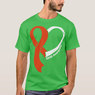 ADHD Awareness Hople Love Heart Ribbon Happy Valen T-Shirt