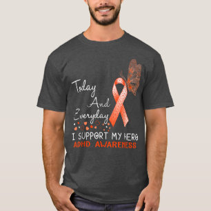 ADHD Awareness I Support My Hero Butterfly  T-Shirt