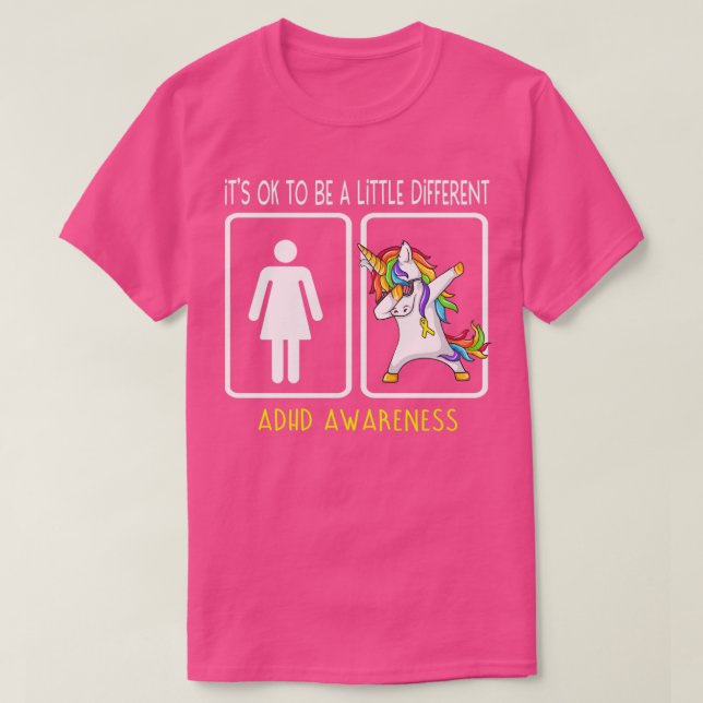 ADHD Awareness Itx27s Ok To Be A Little Different T-Shirt (Design Front)