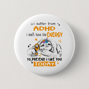 ADHD Awareness Month Ribbon Gifts 6 Cm Round Badge