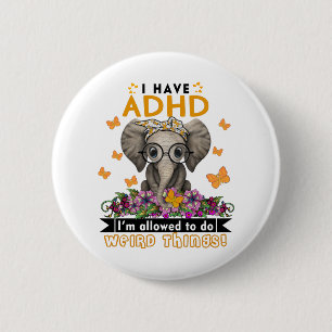 ADHD Awareness Month Ribbon Gifts 6 Cm Round Badge