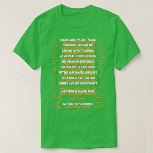 ADHD Awareness Neurodiversity Neurological T-Shirt (Design Front)