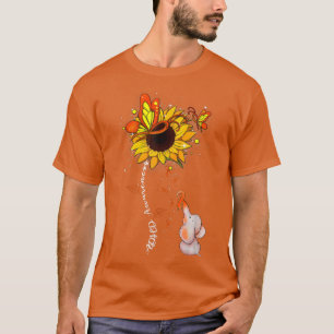 ADHD Awareness Sunflower Elephant Men Womens T-Shirt