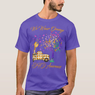 ADHD Awareness We Wear Orange Gnome Tree T-Shirt