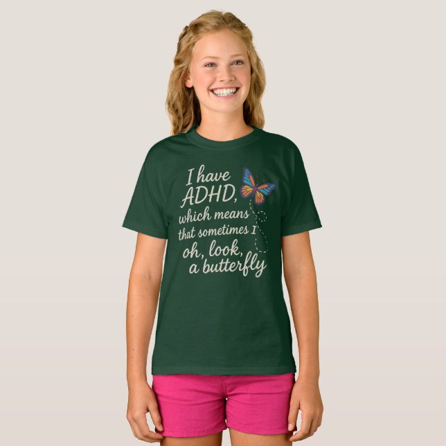 ADHD Butterfly Brain – Funny Chaos Quote Shirt (Front Full)