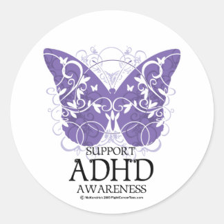 ADHD Butterfly Classic Round Sticker