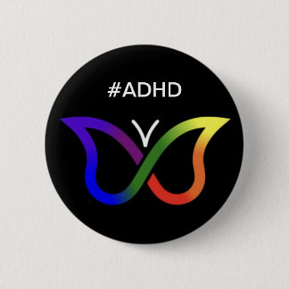 #ADHD Butterfly Neurodiversity Button Badge
