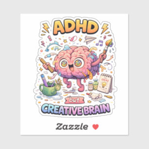 ADHD Creative Brain Custom-Cut Vinyl Sticker
