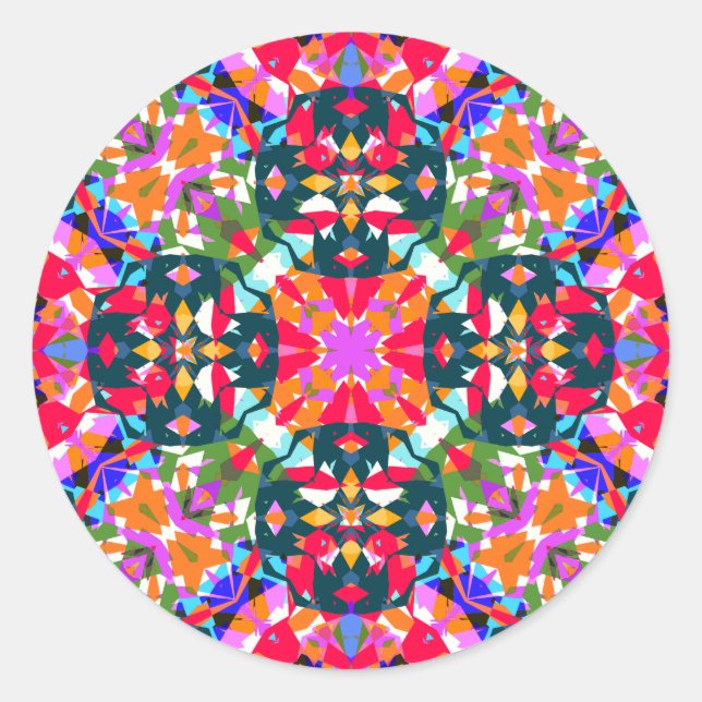 ADHD Dopamine Decor Positivity Pattern Colorful Classic Round Sticker (Front)