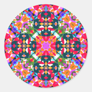 ADHD Dopamine Decor Positivity Pattern Colourful Classic Round Sticker