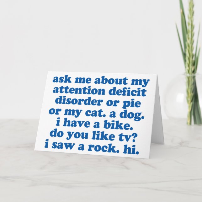 ADHD Humour Quote Card (Front)