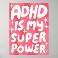 ADHD is my Superpower Fun Bubble Letters Pink
