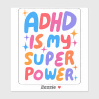 ADHD IS MY SUPERPOWER Fun Colourful Bubble Letters