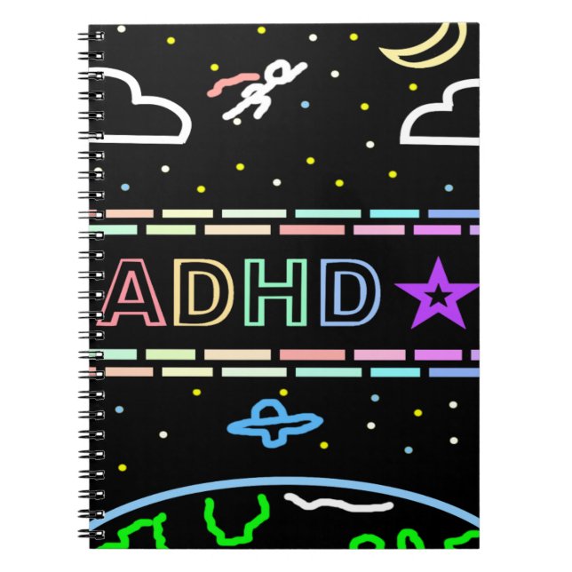 ADHD Journal Kids Space-Themed Notebook  (Front)