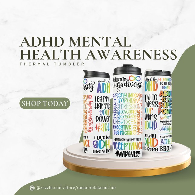 ADHD Mental Health Awareness Thermal Tumbler (Creator Uploaded)