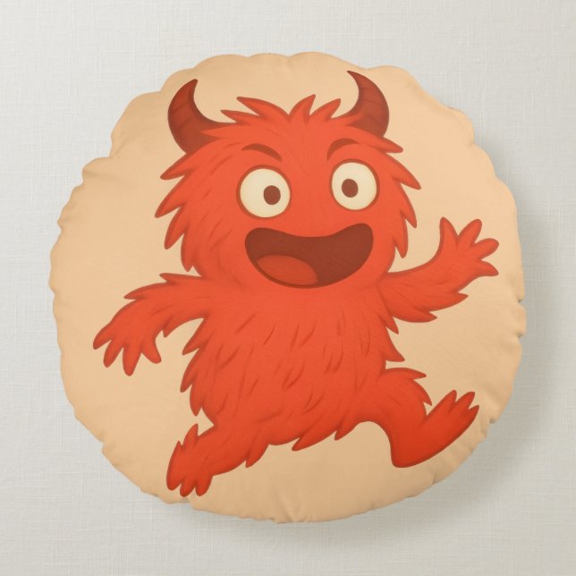 ADHD Monster Rumpel Anger Regulation Round Cushion (Front)