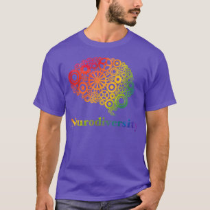ADHD Neurodiverse Rainbow Autism Awareness Ribbon  T-Shirt
